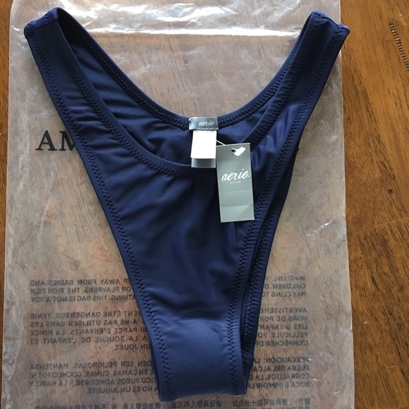 navy high leg bikini bottoms